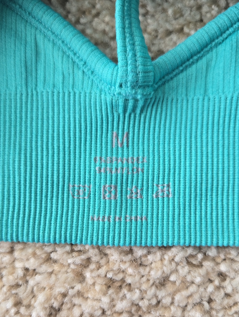 NVGTN Ribbed Racerback Sports Bralette in Teal - Picture 4 of 5